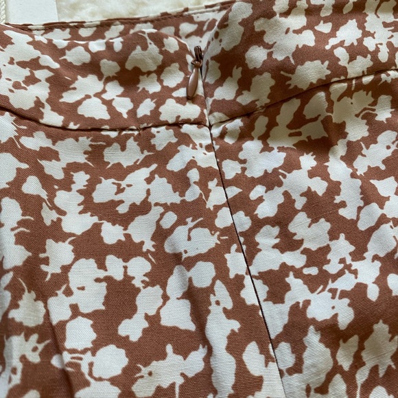 MANGO NWT Brown and White Midi A-Line Skirt - Picture 5 of 7